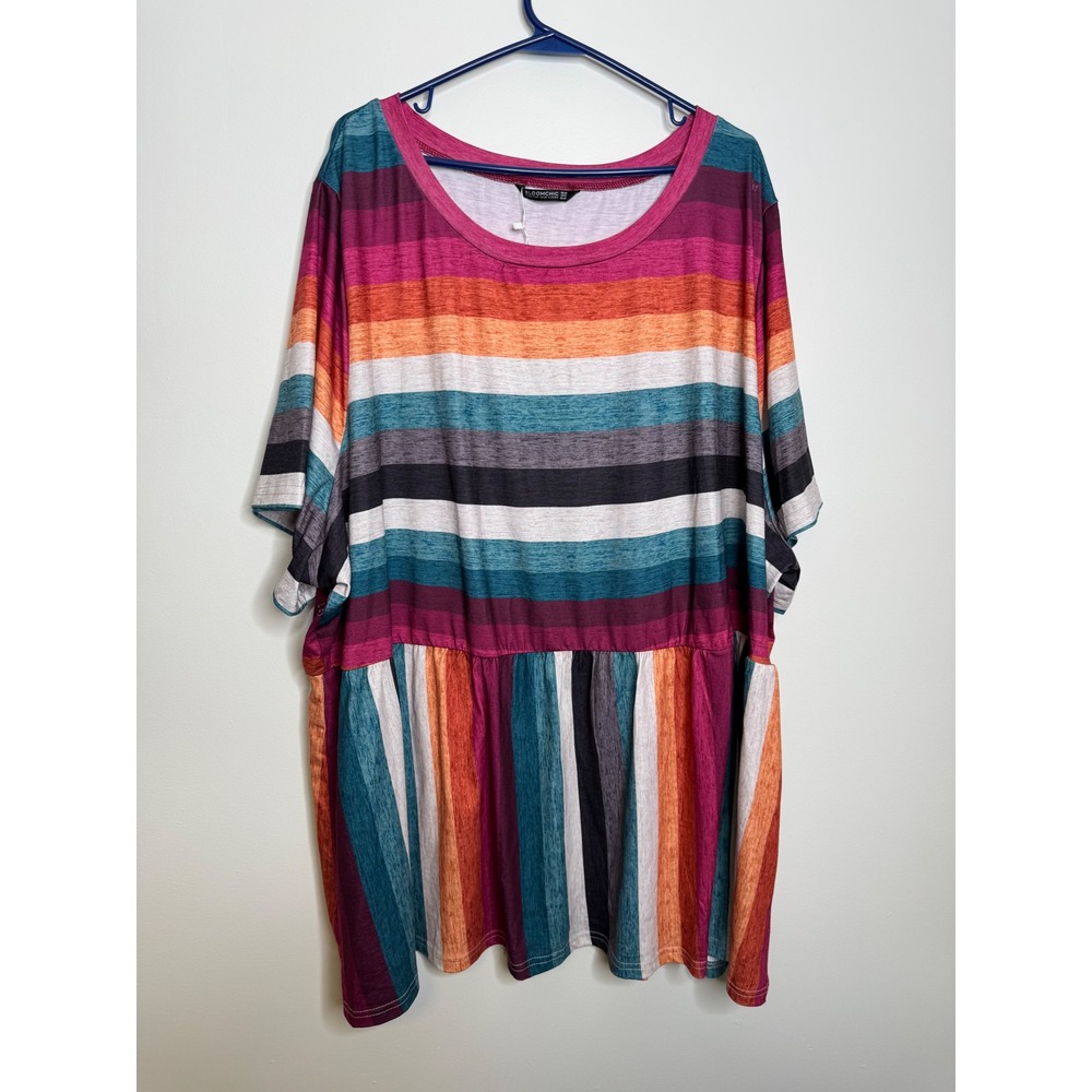 BloomChic Babydoll Top Women Size 30 Multicolor NWT Striped Peplum Blouse